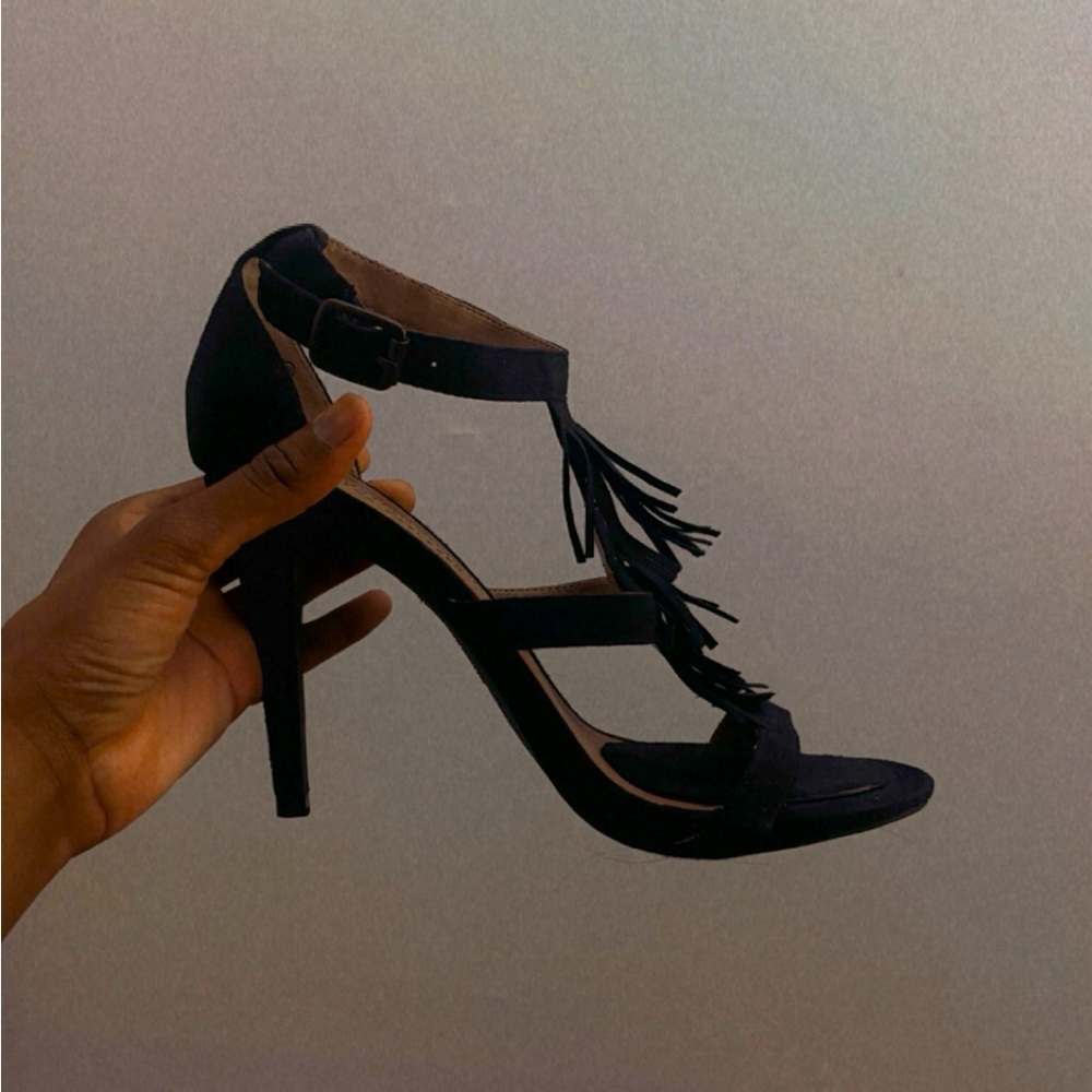 Black Christian Siriano Tassel Heels
